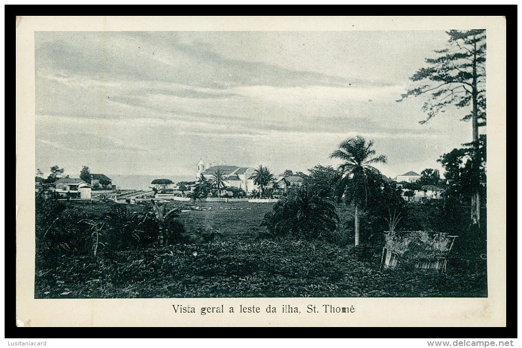 SÃO TOMÉ E PRÍNCIPE - Vista Geral A Leste Da Ilha  (Ed. José Teixeira Barboza, Bazar Africana)carte Postale - São Tomé Und Príncipe