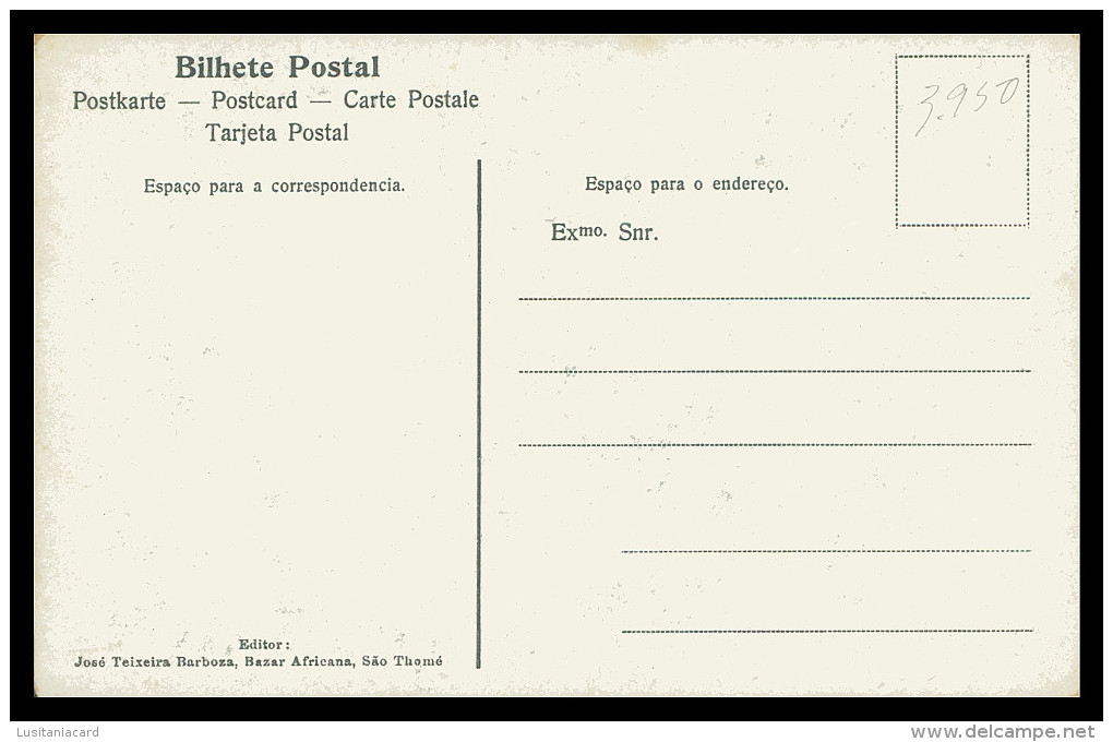SÃO TOMÉ E PRÍNCIPE - COSTUMES - Typo D'um Tonga - Uma Cascata( Ed. José Teixeira Barboza) Carte Postale - Sao Tome En Principe