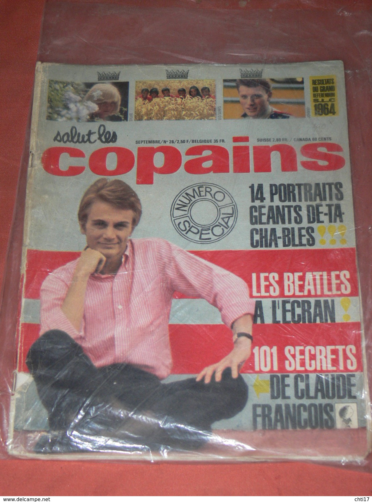 SALUT LES COPAINS  SEPTEMBRE  1964 N  26 /   Claude François, Les Beatles, Sylvie, Johnny - Musique