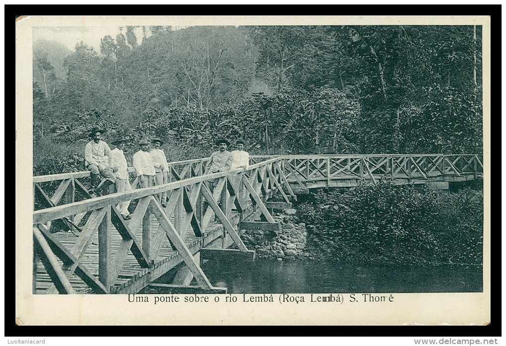 SÃO TOMÉ E PRÍNCIPE- Uma Ponte Sobre O Rio Lemba ( Ed. José Teixeira Barboza) Carte Postale - Sao Tome Et Principe