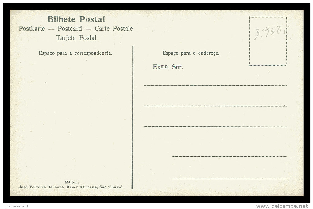 SÃO TOMÉ E PRÍNCIPE - COSTUMES- Typos De Mulheres Angolares Roça Lemba (Ed. José Teixeira Barboza) Carte Postale - Sao Tome Et Principe