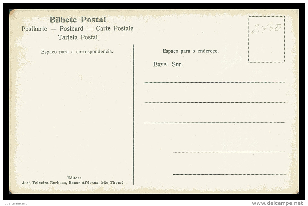 SÃO TOMÉ E PRÍNCIPE - Senzala Dos Serviçaes Na Roça Terreiro Velho(Ed. José Teixeira Barboza) Carte Postale - São Tomé Und Príncipe