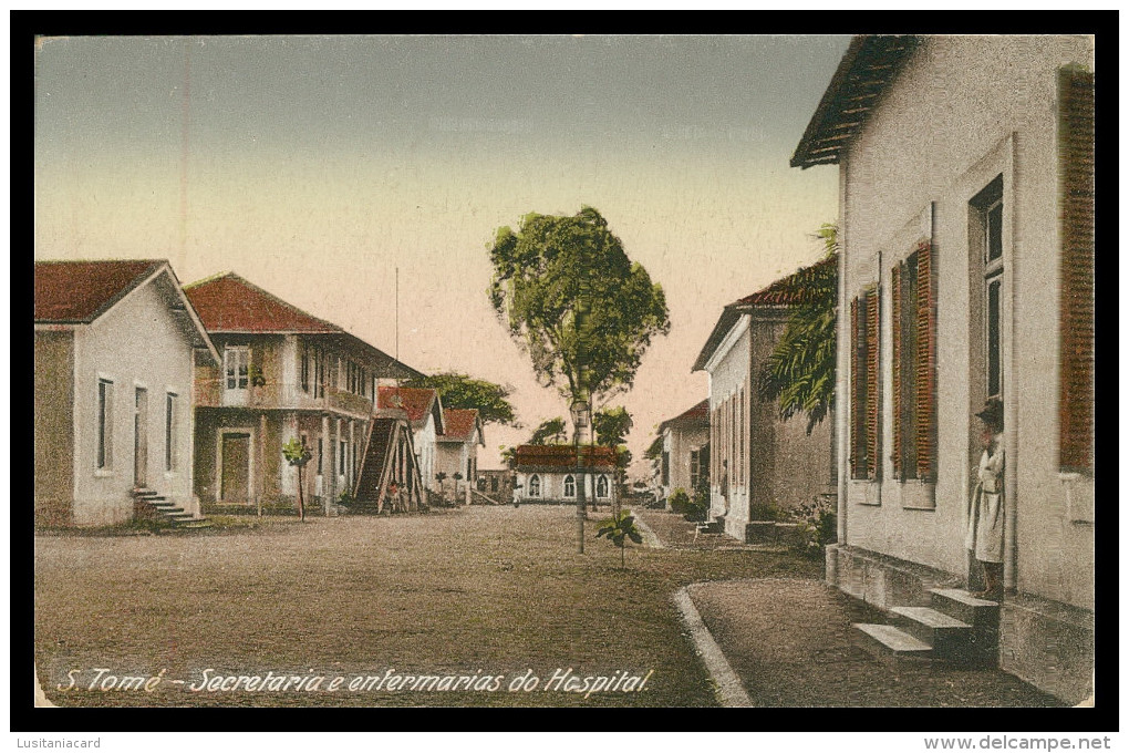 SÃO TOMÉ E PRÍNCIPE - Secretaria E Enfermarias Do Hospital  (Ed. Auspicio Menezes Nº T 793) Carte Postale - Sao Tome Et Principe