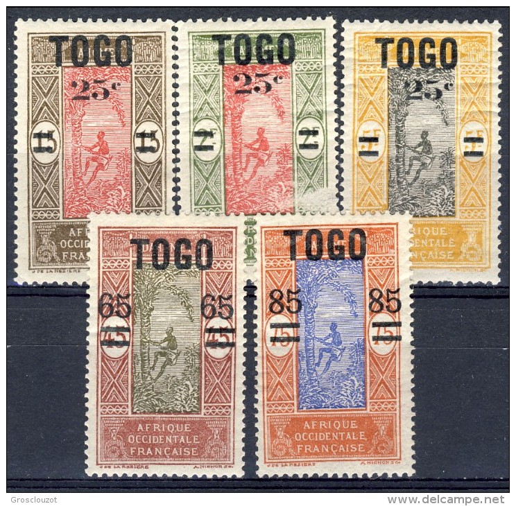 Togo 1924-25 Serie N. 119-123 MH Catalogo € 7 - Andere & Zonder Classificatie