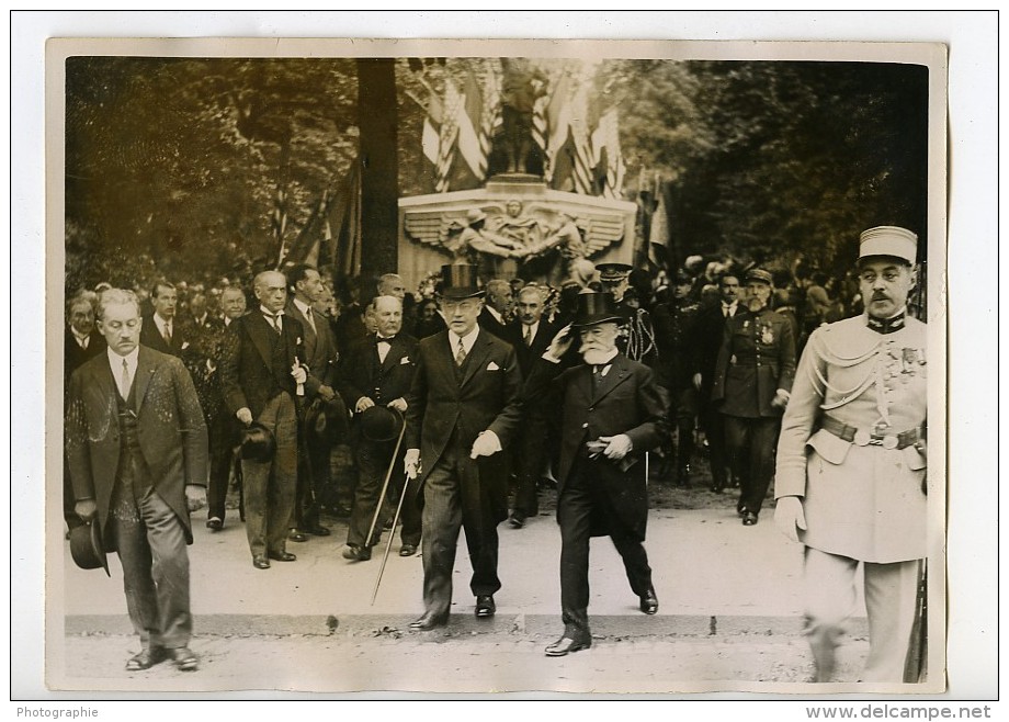 Paris Independance Day Président Doumer &amp; Ambassadeur Walter Edge Ancienne Photo Meurisse 1931 - Berühmtheiten