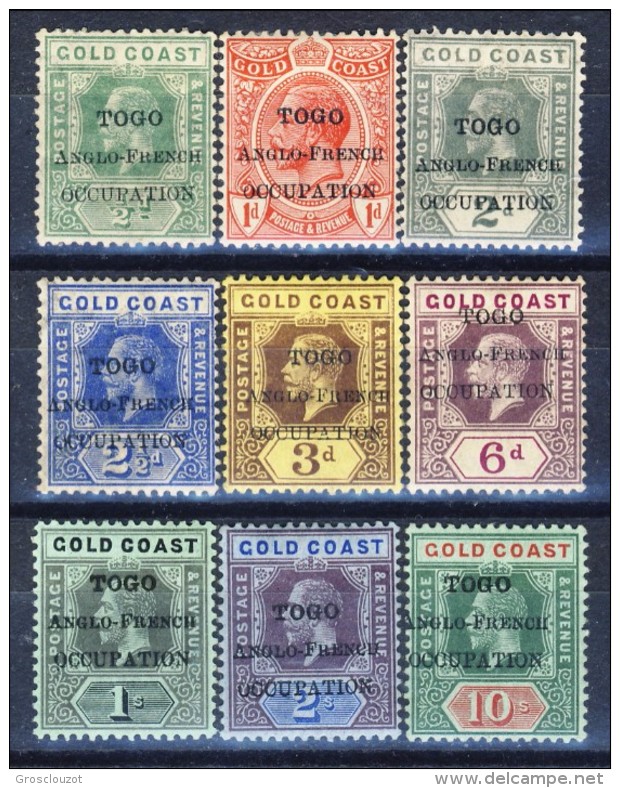 Togo 1915 Bella Serietta 59-66-69. Valori Di Costa D'Oro Sovrastampati Togo Anglo-French Occupation MLH Catalogo € 126 - Andere & Zonder Classificatie