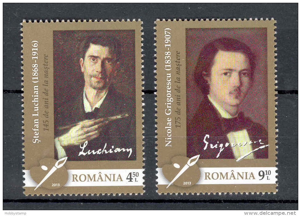 Romania 2013 Art Anniversaries Grigorescu Luchian Paintings 2v** MNH - Unused Stamps