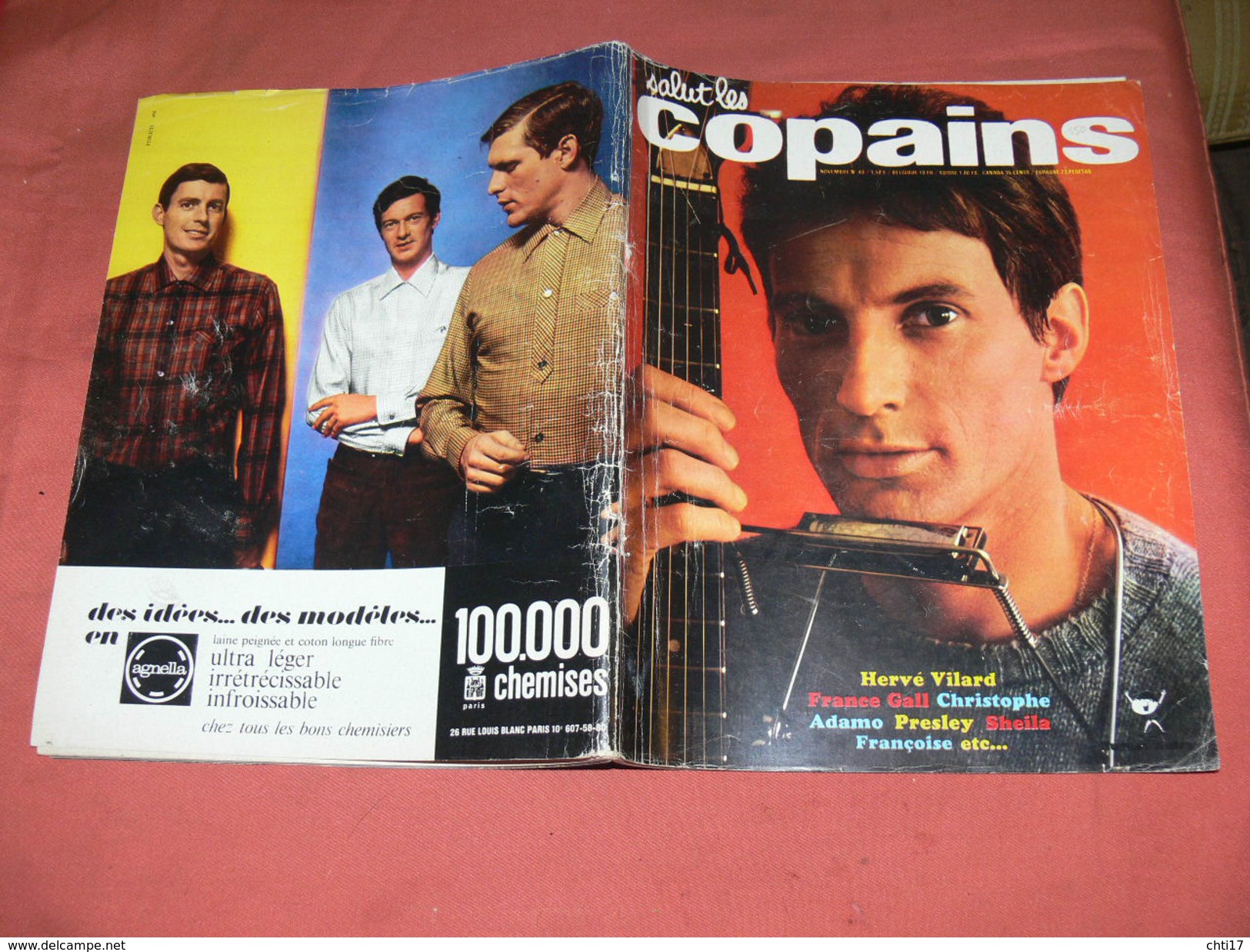 SALUT LES COPAINS NOVEMB 1965  N° 40 /   SPECIAL FOLK-SONG - HERVE VILAR- FRANCE GALL - CHRISTOPHE - ADAMO - PRESLEY - S - Musique