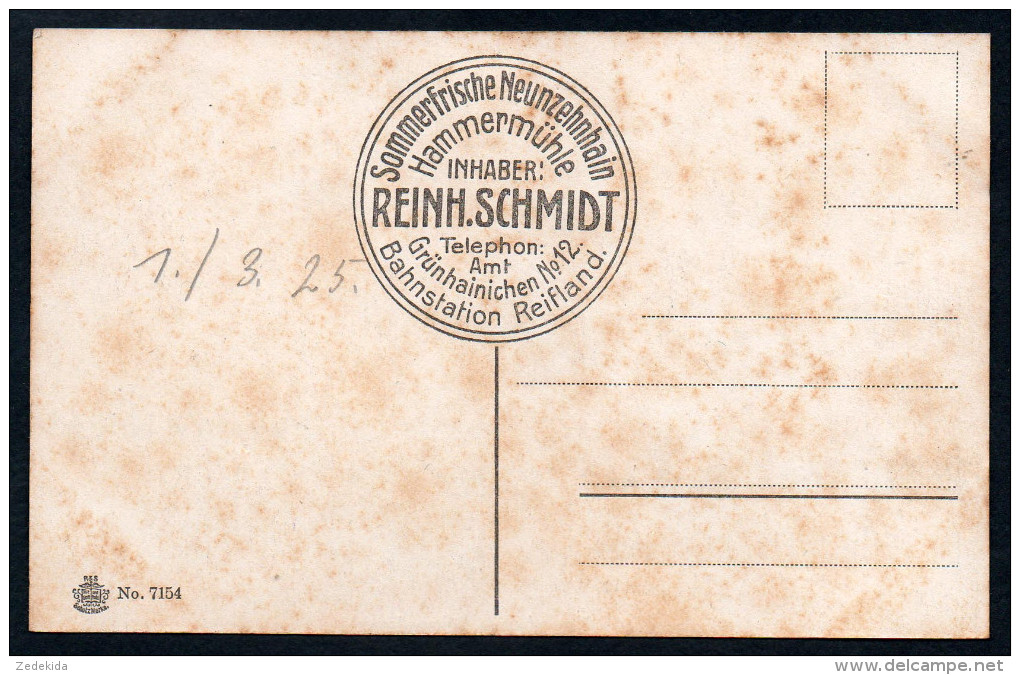 7963 - Alte Ansichtskarte - Neunzehnhain - Hammermühle Grünhainichen - N. Gel - R&S 7154 - Lengefeld