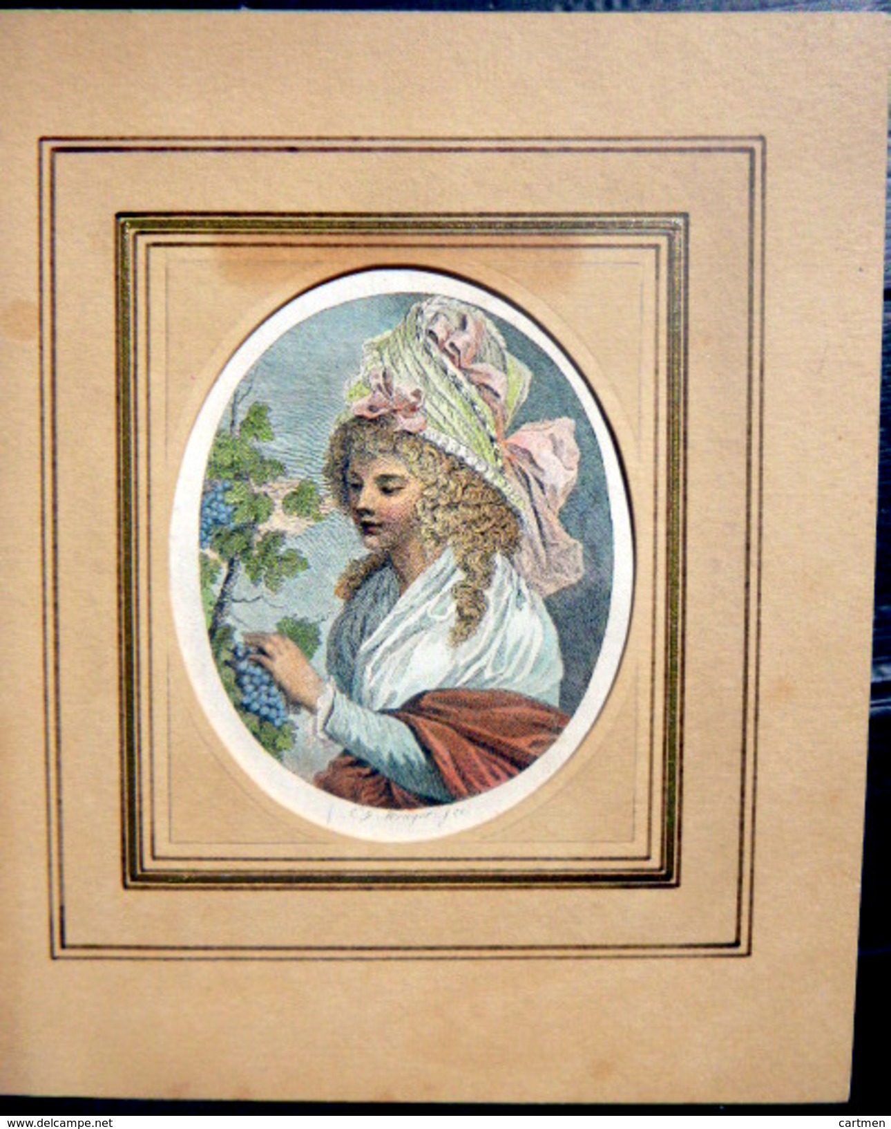 SUISSE SWISS COSTUME COIFFE DE JEUNE FILLE KRUGER GRAVEUR COULEURS DE L'EPOQUE - Estampes & Gravures