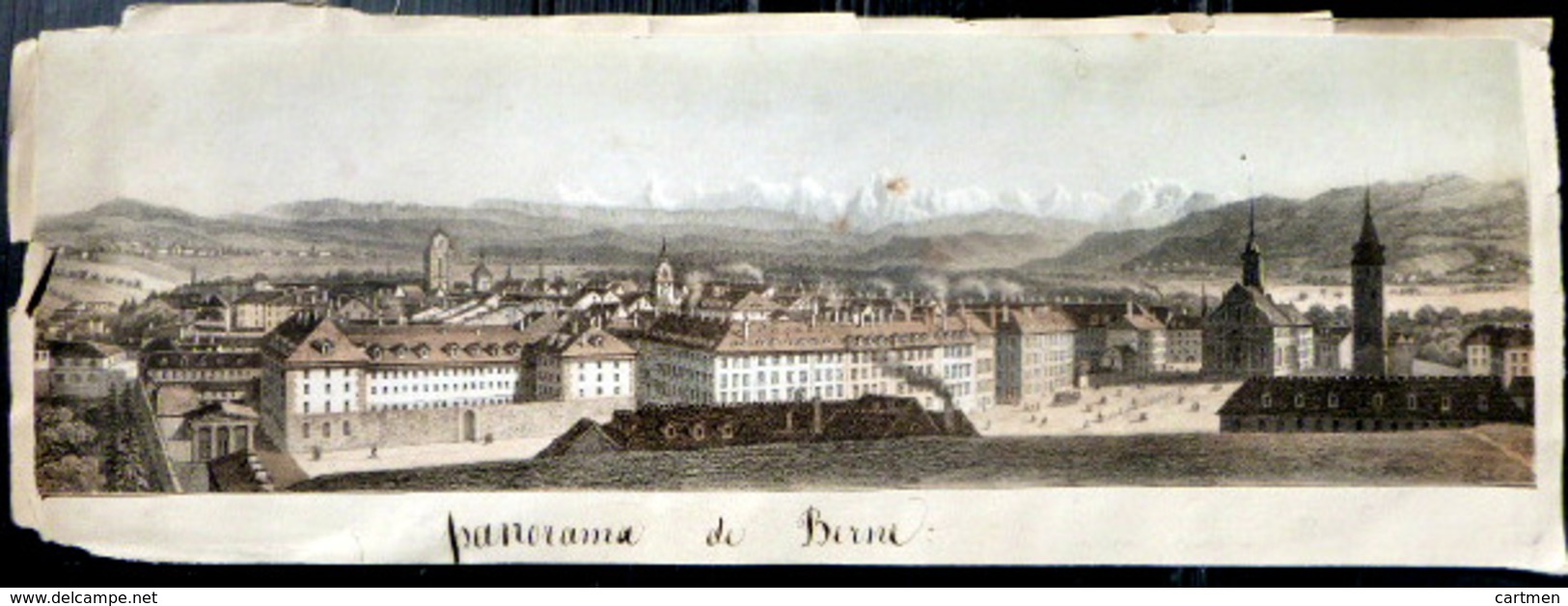 SUISSE SWISS  VUE DE BERN BERNE BEAU PANORAMA   COULEURS D'EPOQUE - Estampes & Gravures