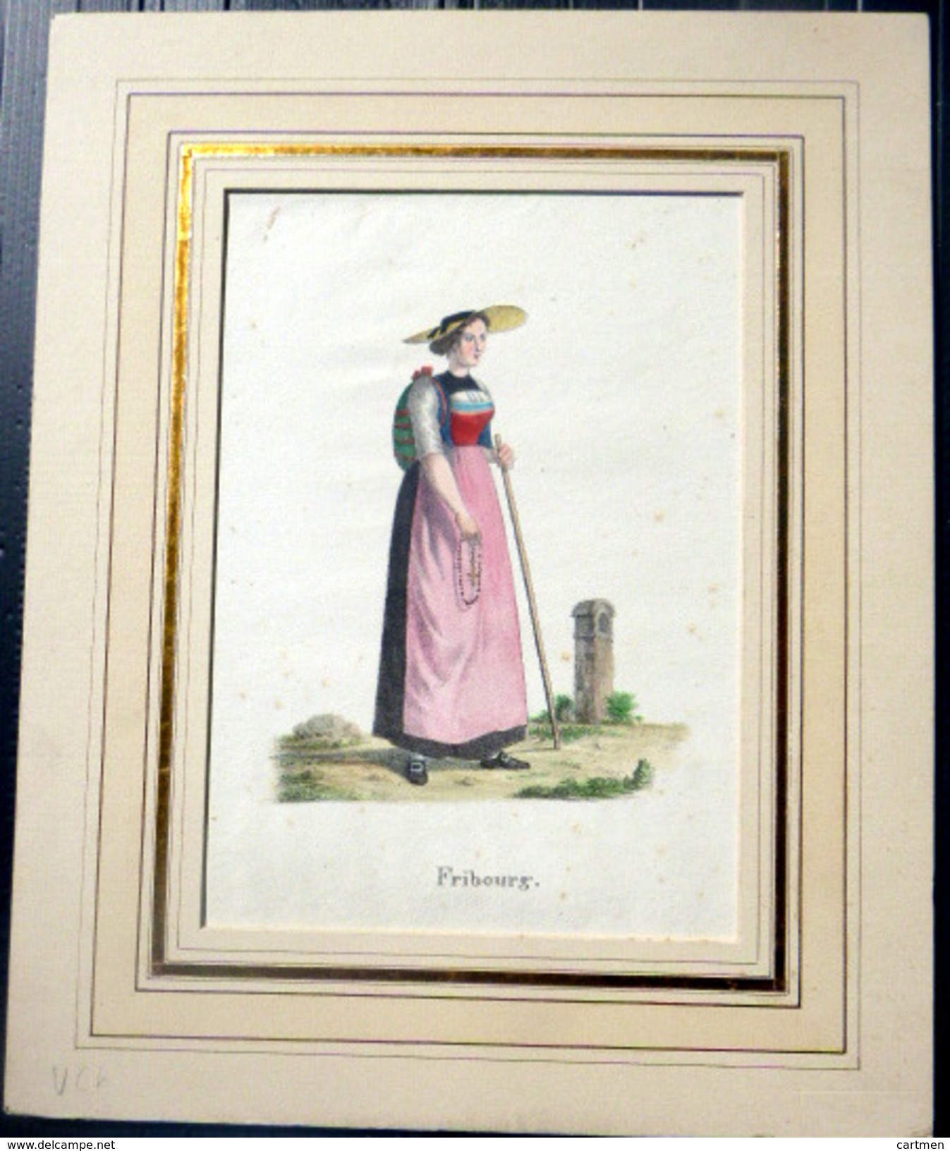 SUISSE SWISS COSTUME DE FRIBOURG FRIBOURGEOISE  COULEURS - Prints & Engravings