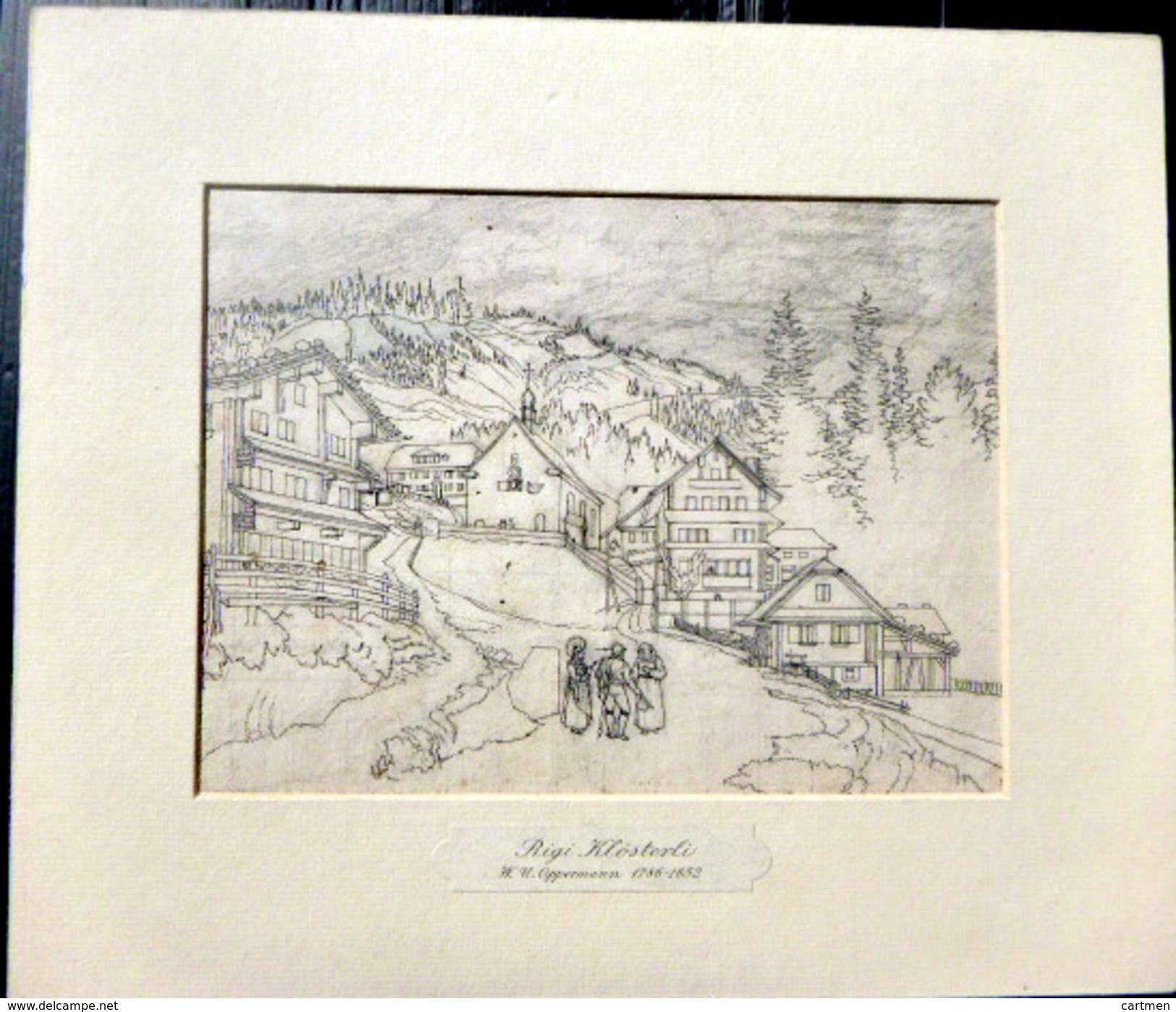 SUISSE SWISS VUE DE  RIGI KLOSTERLI  OPPERMANN POINTE SECHE  VERS 1860 - Estampes & Gravures