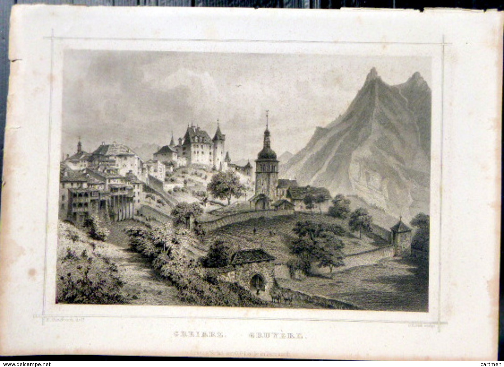 SUISSE SWISS VUE DE LA CHAPELLE DE GRUYERE GREIERS - Estampes & Gravures