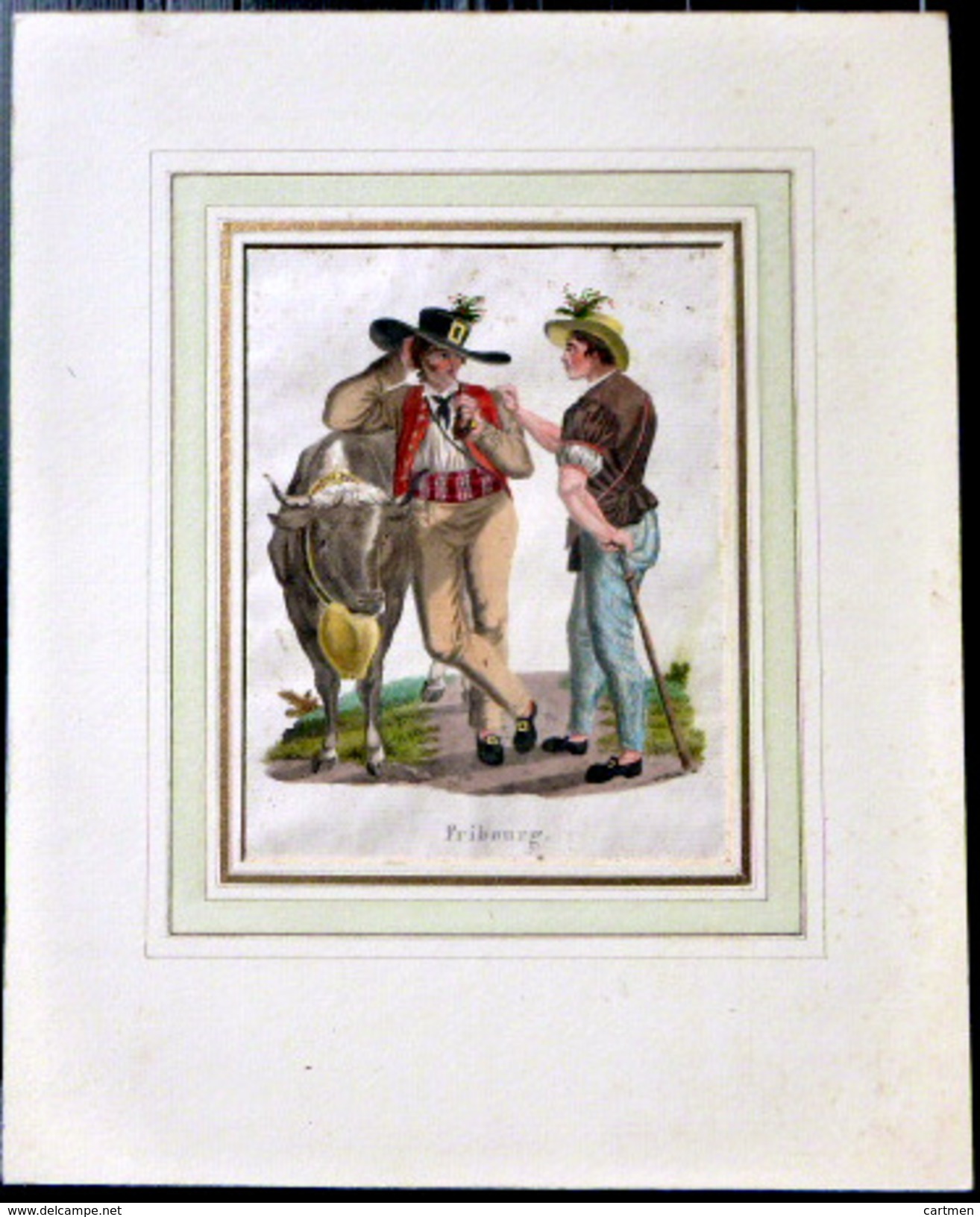 SUISSE SWISS COSTUME DE FRIBOURG FREIBRG  COLORIS POSTERIEURS - Estampes & Gravures