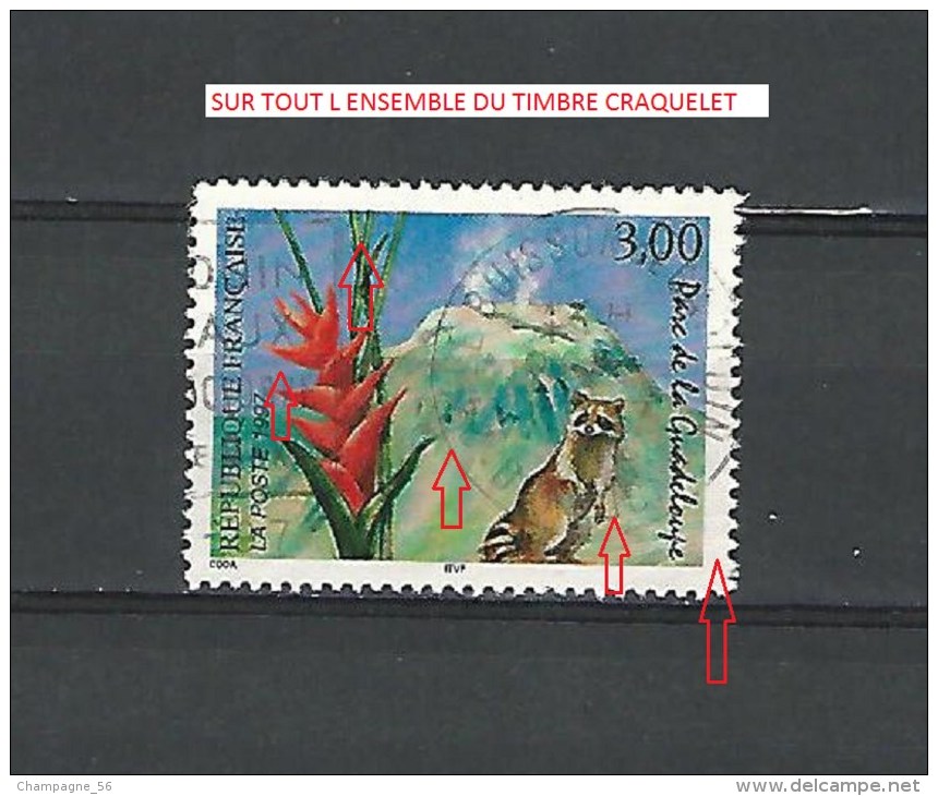 VARIÉTÉS  1997  N°  3055  FLEUR ET RATON LAVEUR   OBLITÉRÉ 0.50 € - Used Stamps