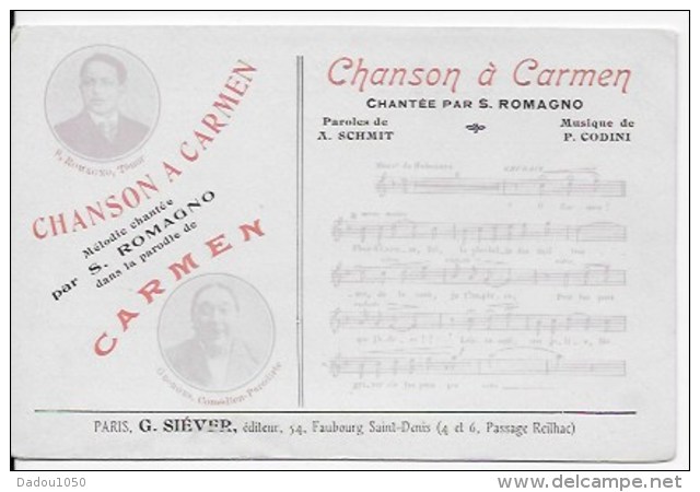 2  CPA Carmen Et Chanson à Carmen - Opéra