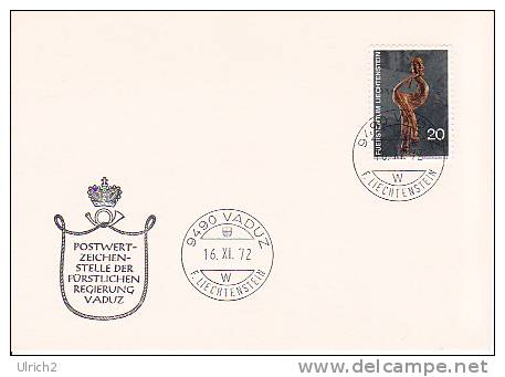 Liechtenstein 3 Karten Postwertzeichenstelle/Briefmarkenausstellung - Storia Postale