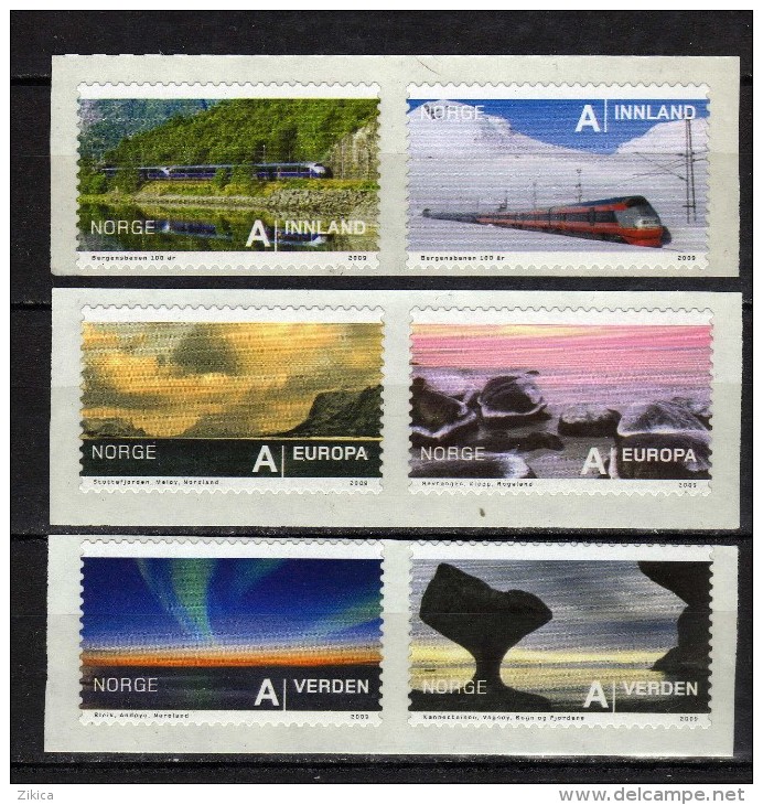 Norway 2009 Tourism - Self-Adhesive,trains.MNH - Ungebraucht