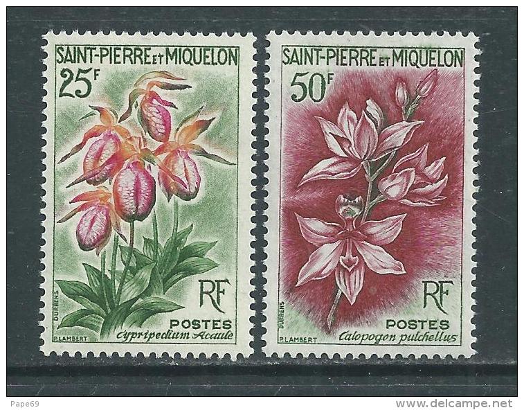 Saint Pierre Et Miquelon N° 362 / 63 XX  Fleurs, Les 2 Valeurs Sans Charnière, TB - Ongebruikt