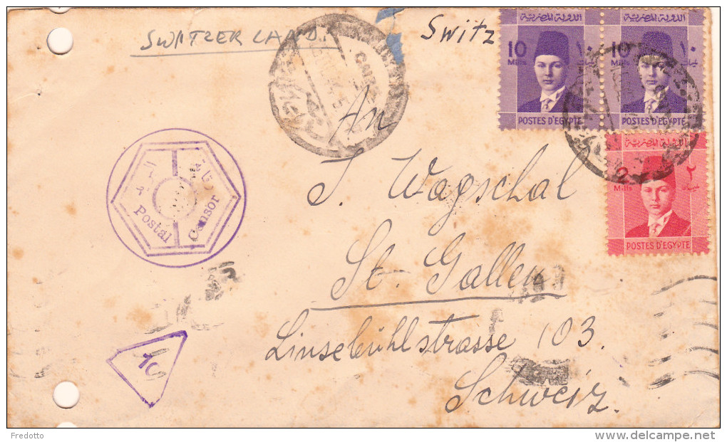 Zensur-Brief Aegypten-Schweiz.1945 - Other & Unclassified