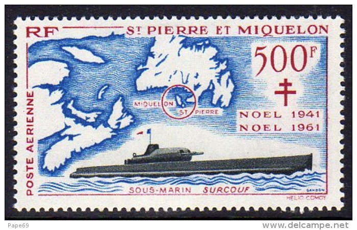Saint Pierre Et Miquelon PA N° 28 XX 20ème Anniversaire Du Ralliement à La France Libre  Neuf Sans Charnière, TB - Unused Stamps