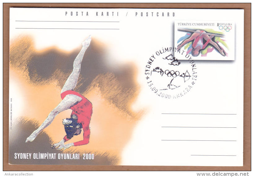 AC - TURKEY POSTAL STATIONARY - SYDNEY OLYMPIC GAMES 2000 GYMNASTIC ANKARA 15 SEPTEMBER 2000 - Postal Stationery