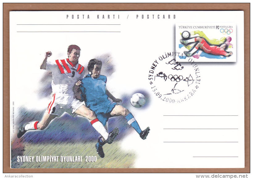 AC - TURKEY POSTAL STATIONARY - SYDNEY OLYMPIC GAMES 2000 FOOTBALL ANKARA 15 SEPTEMBER 2000 - Postal Stationery