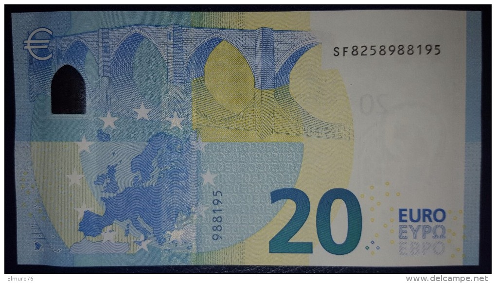 20 EURO S013H1 Draghi Italy Serie SF825 Perfect  UNC - 20 Euro