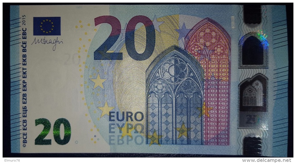 20 EURO S013H1 Draghi Italy Serie SF825 Perfect  UNC - 20 Euro