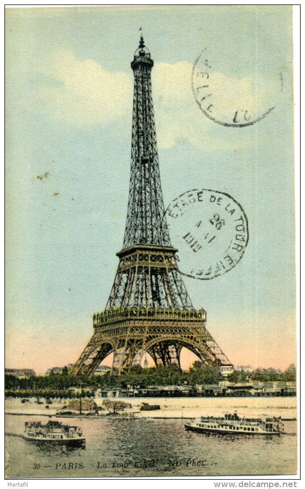 1912 PARIGI TORRE EIFFEL CARTOLINA - Ile-de-France