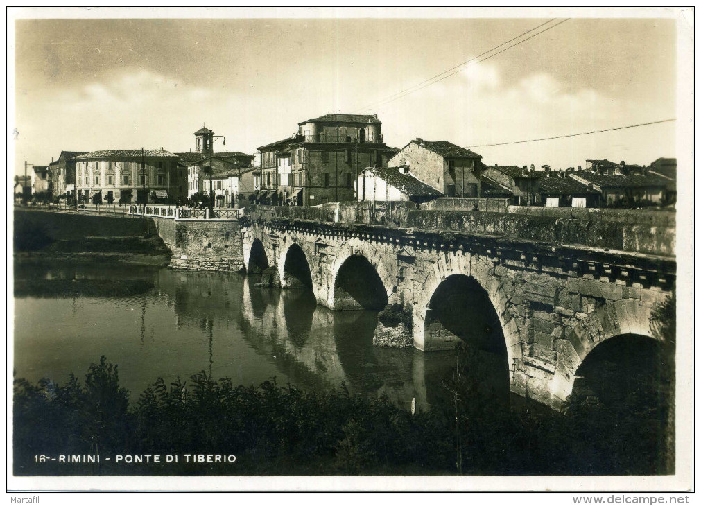 1937 CART. VIAGGIATA RIMINI PONTE DI TIBERIO - Rimini