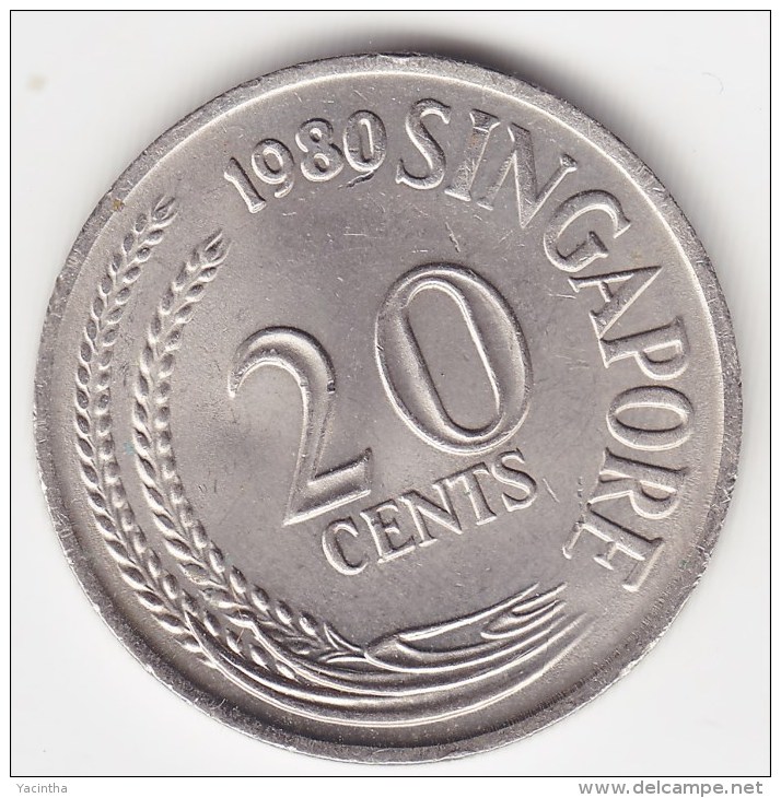 @Y@   Singapore   20 Cents  1980       (3795)   Unc - Singapore