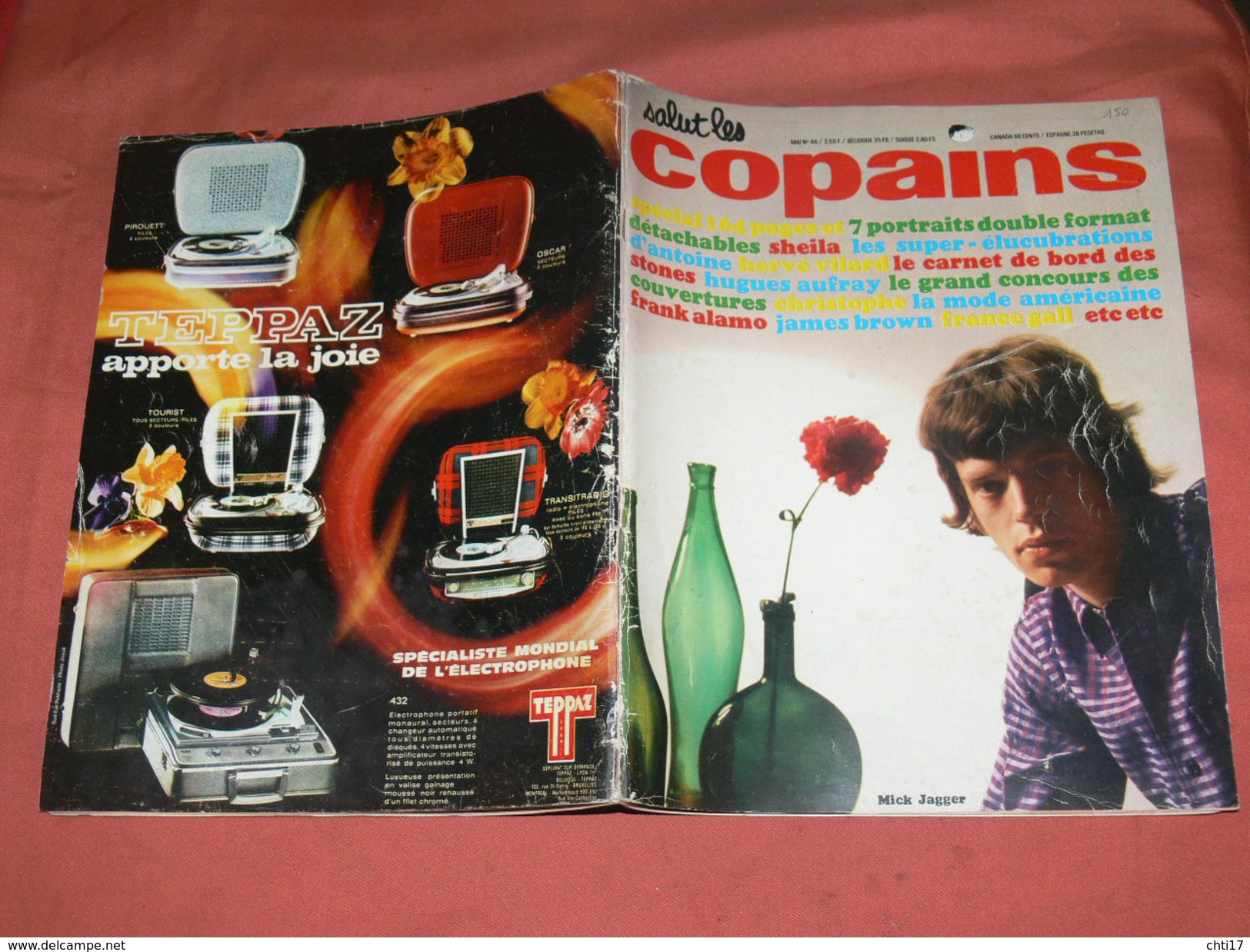 SALUT LES COPAINS   MAI  1966  N° 46  /   Mick Jagger. Spécial 164 Pages Et 7 Portraits Double Format Détachables - Shei - Musique