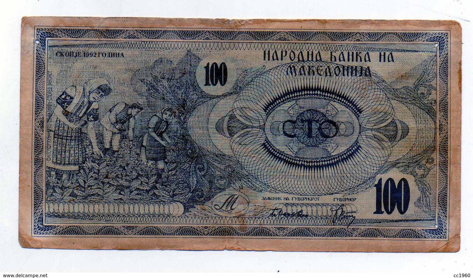 Macedonia - 1992 - Banconota Da 100 Denari - Usata -  (FDC1631) - Macedonia Del Nord