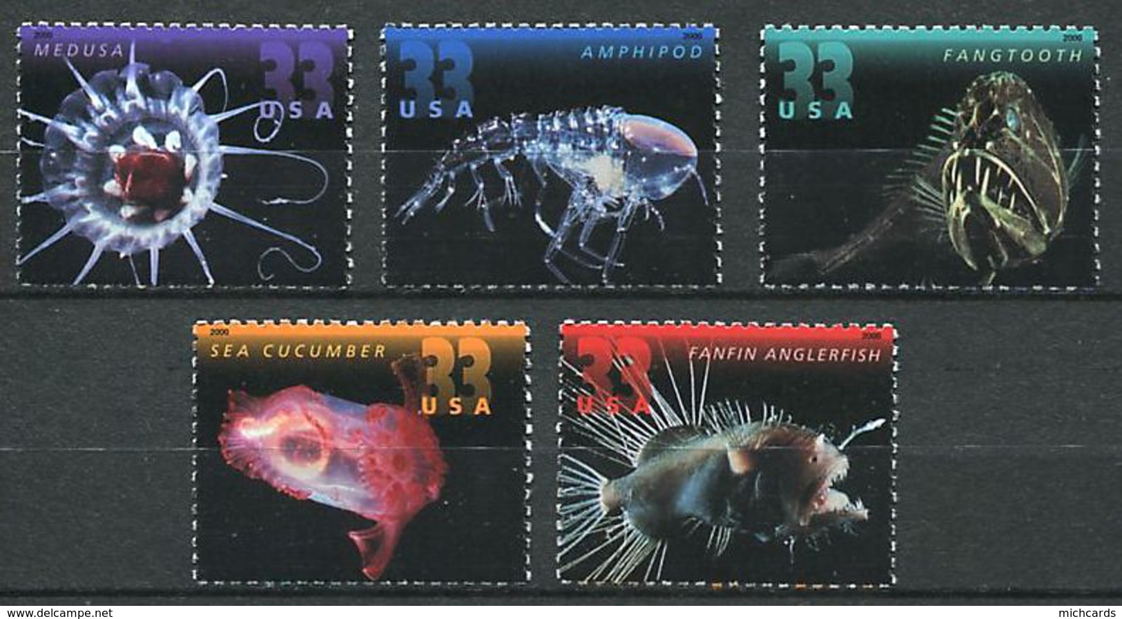 181 ETATS UNIS (USA) 2000 - Yvert 3130/34 - Faune Marine Poisson Meduse  - Neuf ** (MNH) Sans Trace De Charniere - Ungebraucht