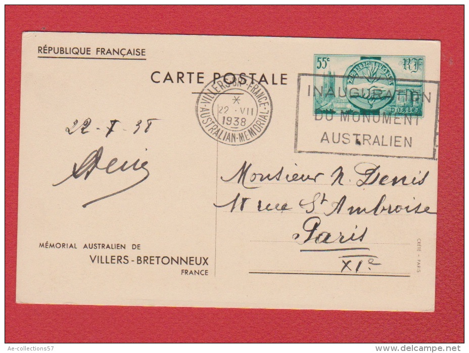 Entier Postal  --  Mémorial Australien  Obl - Standard- Und TSC-AK (vor 1995)