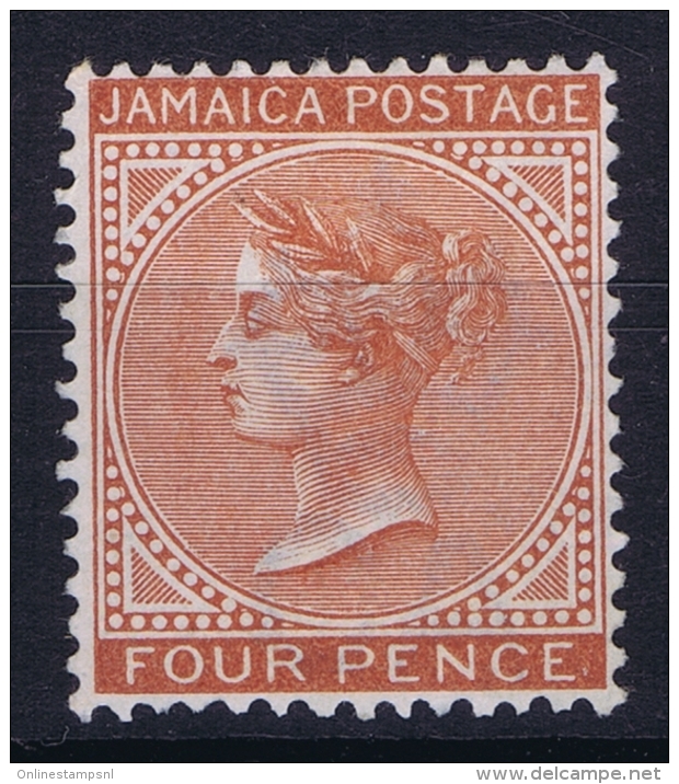 Jamaica : 1883 SG 22a  Sc 22a Red Orange Not Used (*) SG , Colour Checked With Daylight Lamp + Sg Colour Key - Jamaica (...-1961)