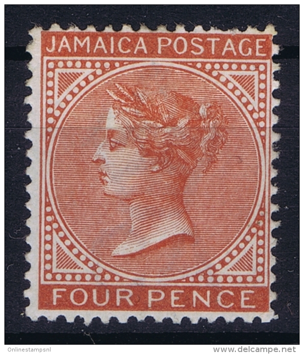 Jamaica : 1883 SG 22a  Sc 22a Red Orange MH/* Falz/ Charniere ,Colour Checked With Daylight Lamp + Sg Colour Key - Giamaica (...-1961)