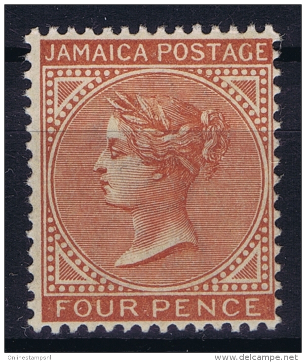 Jamaica : 1883 SG 22a  Sc 22a Red Orange MH/* Falz/ Charniere, Colour Checked With Daylight Lamp + Sg Colour Key - Jamaïque (...-1961)