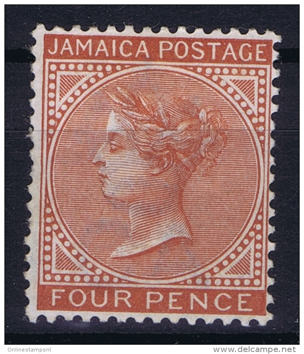 Jamaica : 1883 SG 22a  Sc 22a Red Orange MH/* Falz/ Charniere ,Colour Checked With Daylight Lamp + Sg Colour Key - Jamaica (...-1961)