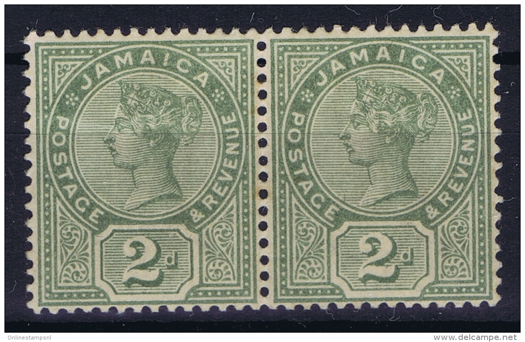 Jamaica : 1889 SG 28  Sc 25 MH/* Falz/ Charniere  Pair - Jamaica (...-1961)