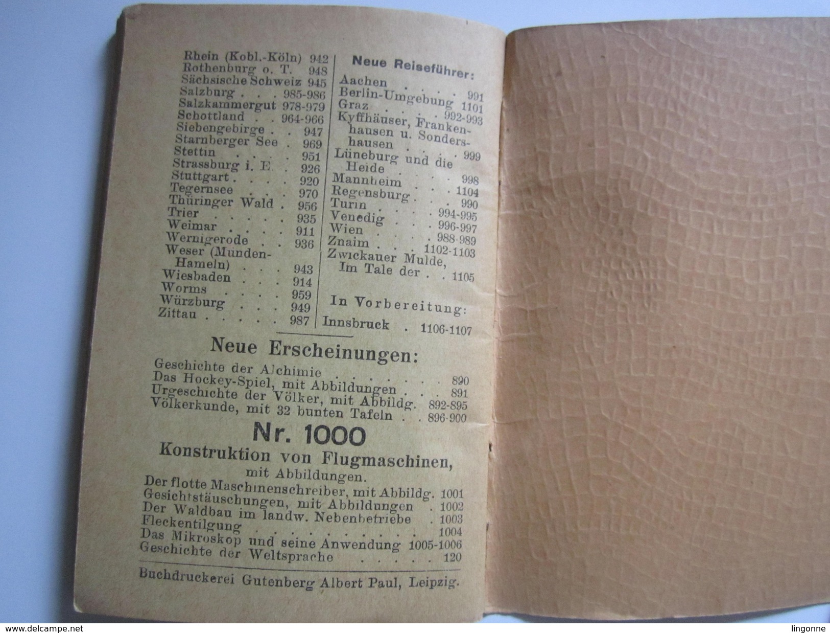 Reiseführer LEIPZIG Mit Einem Stadtplan Oblitération Ausgabostellet M.GONZER BERLIN N°24 Oranienburgerstr. 26 - 16 Pages - Sachsen