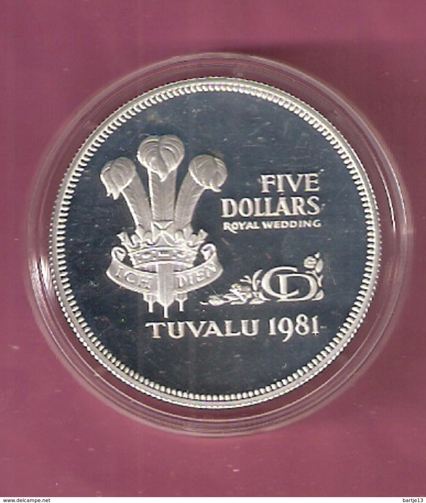 TUVALU 5 DOLLARS 1981 SILVER PROOF HUWELIJK CHARLES & DIANA MARRIAGE - Gibraltar