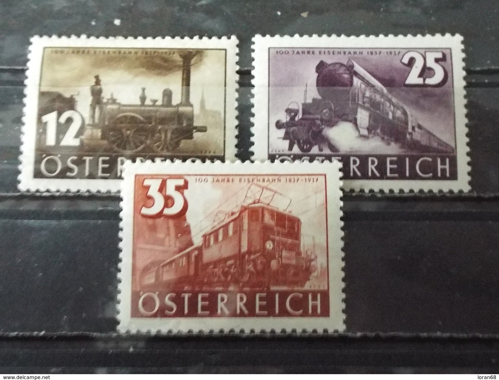 Série 3 Timbres Neuf AUTRICHE 1937 : Centenaire Des Chemins De Fer Autrichiens - Neufs