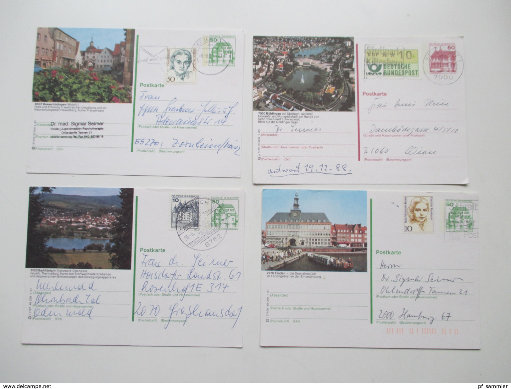 BRD Ganzsachen / Bildpostkarten 96 Stück Burgen Und Schlösser / Heinemann / Unfallverhütung. Viele Zusatzfrankaturen!! - Collezioni