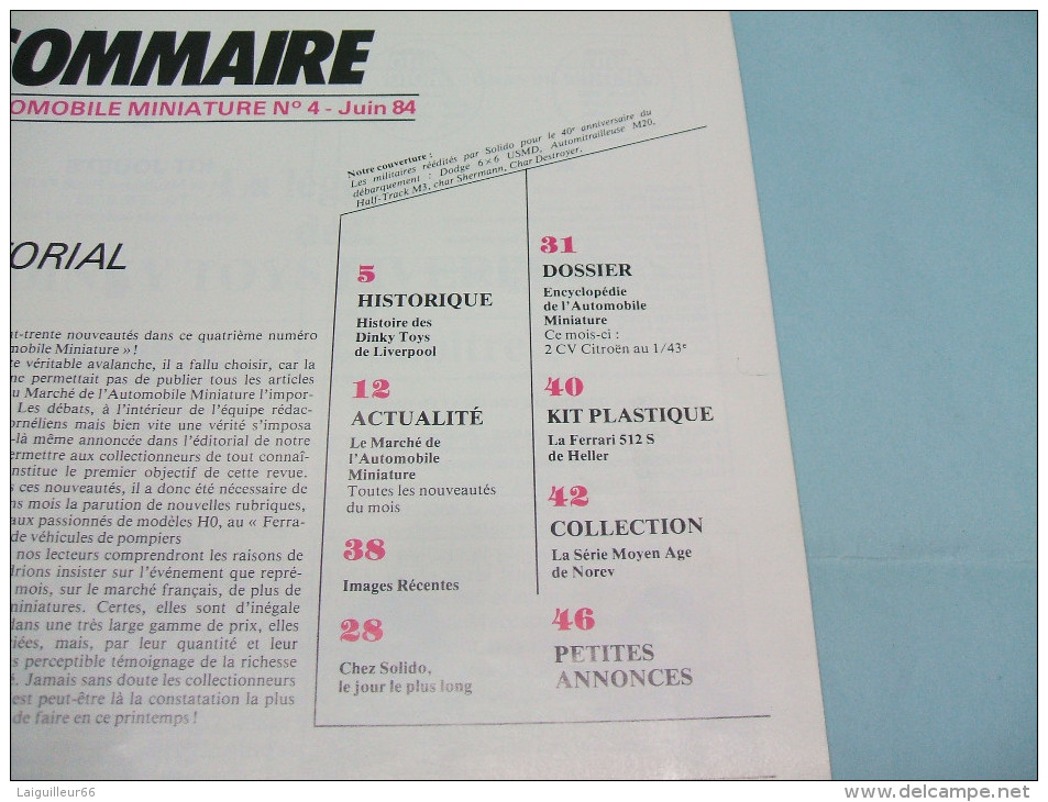 Magazine AUTOMOBILE MINIATURE N°4 Juin 1984 - Literature & DVD