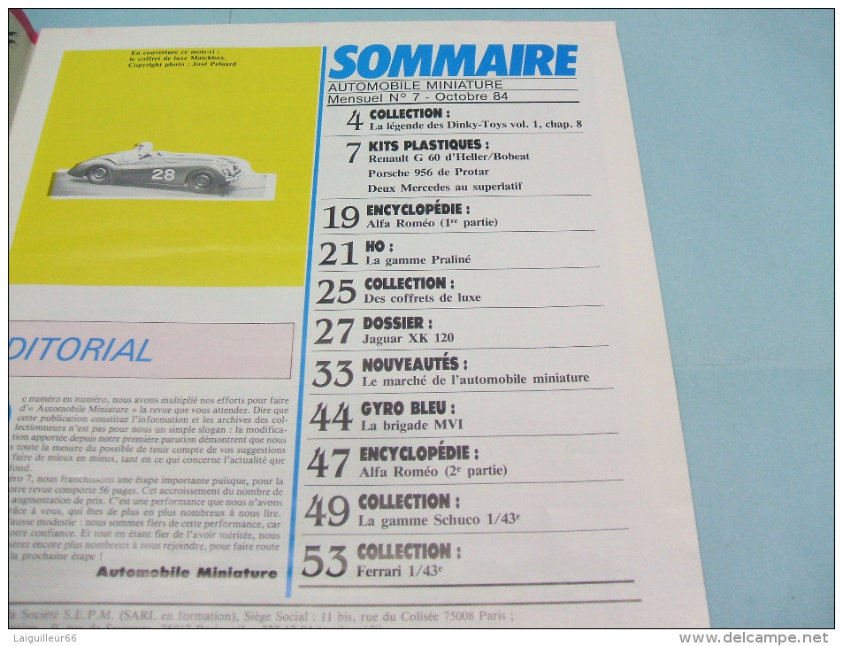 Magazine AUTOMOBILE MINIATURE N°7 Octobre 1984 - Letteratura & DVD