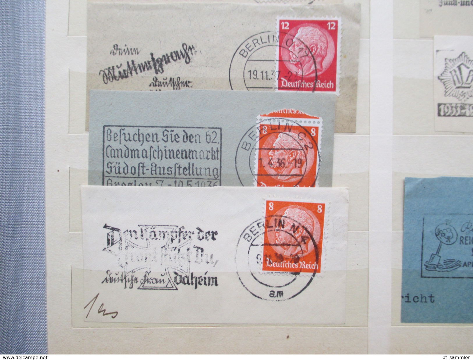 Deutsches Reich 1930 / 40er Jahre Hindenburg Briefstücke mit Werbestempel / Maschinenstempel. ca. 300Stk. Berlin