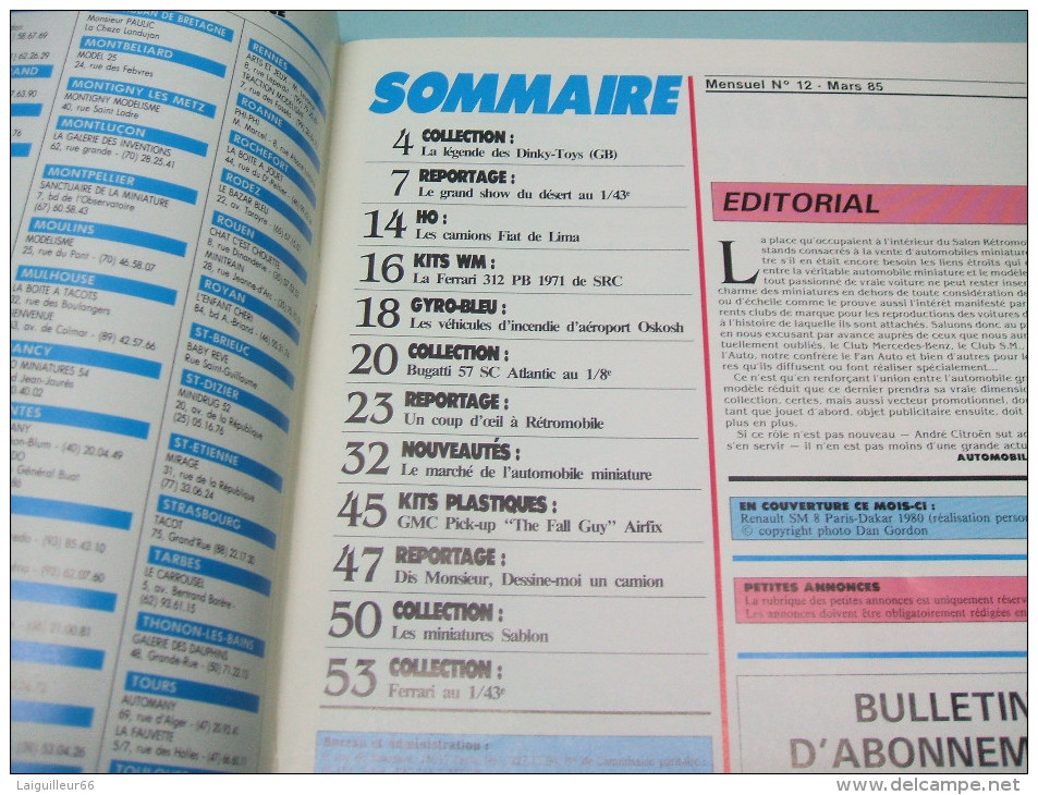 Magazine AUTOMOBILE MINIATURE N°12 Mars 1985 - Littérature & DVD